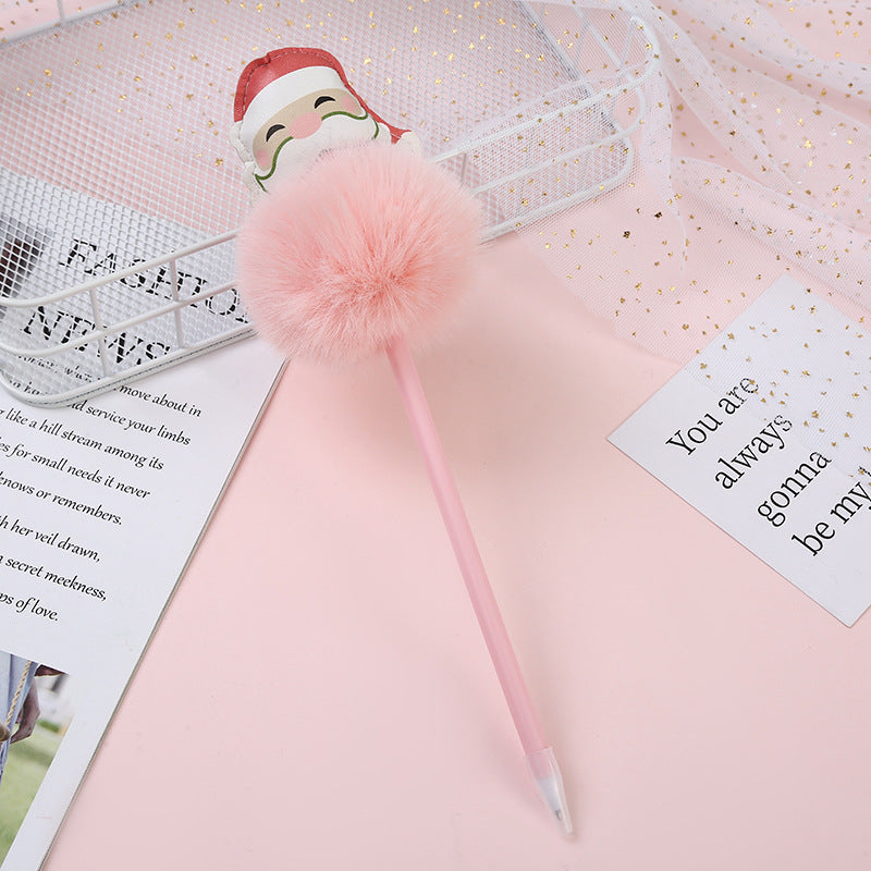 Wholesale Christmas Plastic Plush Cartoon Ballpoint Pen